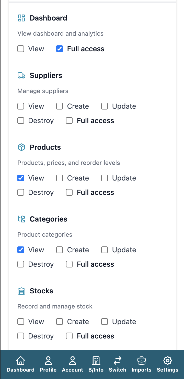 Byz360 team privileges—invite staff and set who sees what